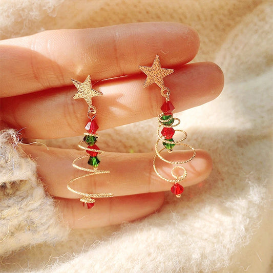 Festive Christmas Tree Drop Earrings For Women Santa Snowman Gift 🎄🎁