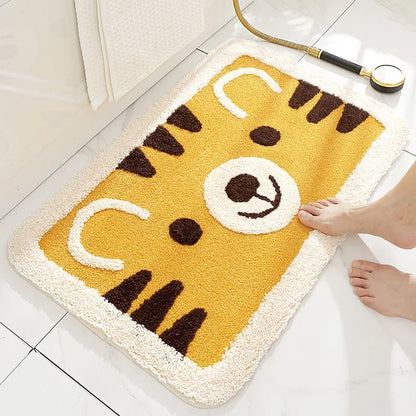 Kawaii Frog & Bear Plush Bath Mat 🐸🧸 | Non-Slip, Ultra-Absorbent Bathroom Rug for Cozy Decor! 🌟✨