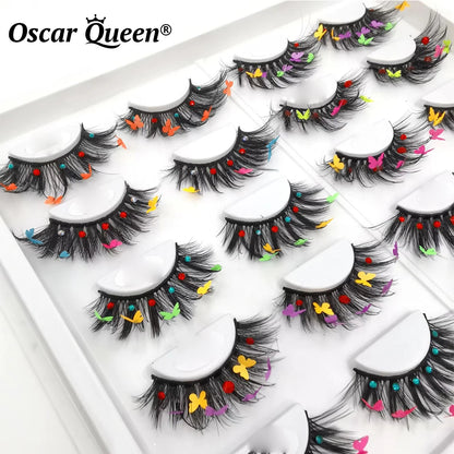 Whimsical Butterfly 3D & 5D Faux Mink Lashes 🌸🦋 | Fluffy Glittery Colorful Eye Makeup