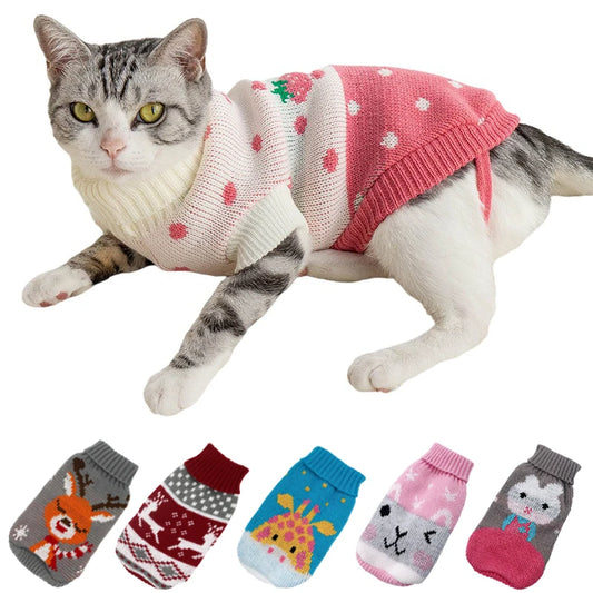 Kawaii Cozy Pup & Kitty Sweater 🐶🐱✨ | Adorable Winter Wear for Small & Medium Dogs!