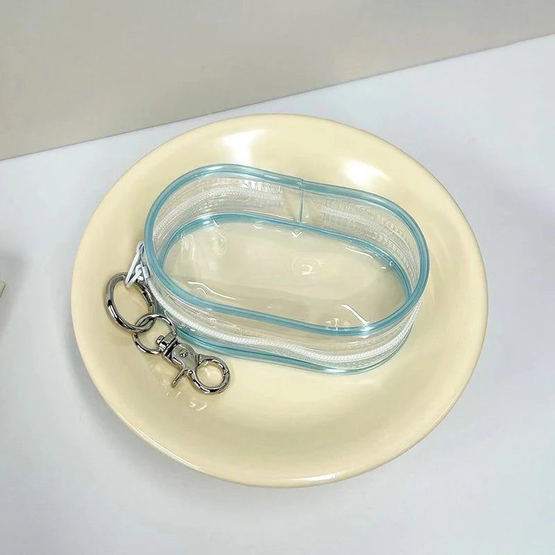 Transparent Jewelry Organizer Pouch With Keychain Dustproof Cute Doll Style 🎀💖