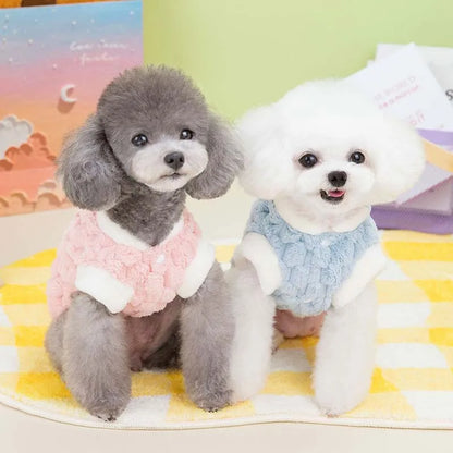 🐾 Cozy Cuddle Paws: Adorable Plush Sweater for Tiny Tails 🐶✨