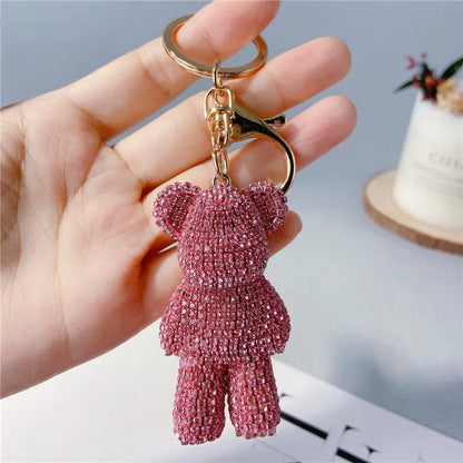 Diamond Studded Teddy Bear Keychain Cartoon Doll Charm 🐻✨