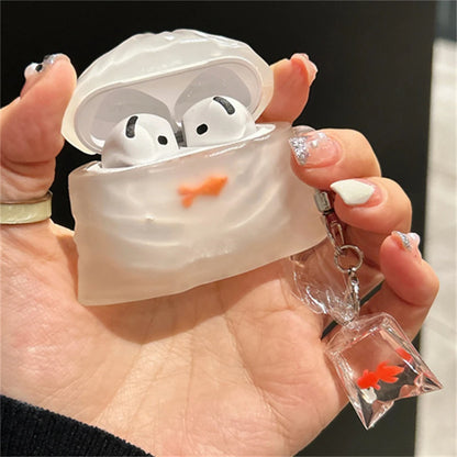 Kawaii 3D Goldfish Silicone Earphone Case 🐠✨ for AirPods 1 2 3 4 | Cute & Protective Soft Cover for AirPods Pro 2! 🎧💖