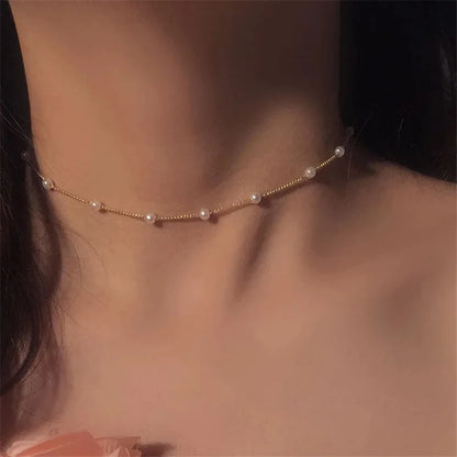 Kawaii Gold Pearl Choker Necklace 🌟✨ | Trendy Beads Chain for Girls 🌸💕 | Gothic Style Jewelry for Parties!