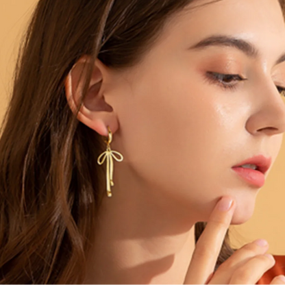 Kawaii Fairy Tale Bow Stud Earrings 🎀✨ – Adorable Stainless Steel Jewelry for Women, Perfect Daily Accessory & Gift!