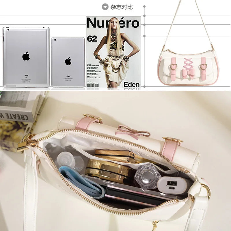 Kawaii Chic Bow PU Shoulder Bag 🎀✨ | Cute Crossbody for Trendy Women 🌸💕