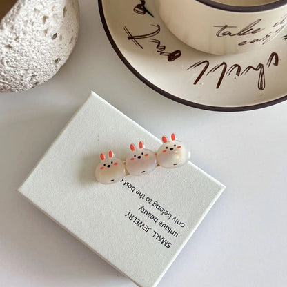 Geometric Star Rabbit Hair Clips Set Multicolor Acrylic Side Bangs 🐰✨