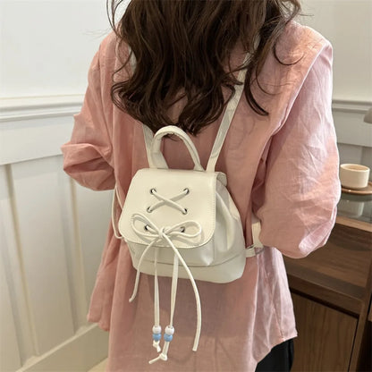 Kawaii Mini PU Backpack 🎒✨ Cute Girls' High-Capacity Shoulder Bag for School & Leisure 💖