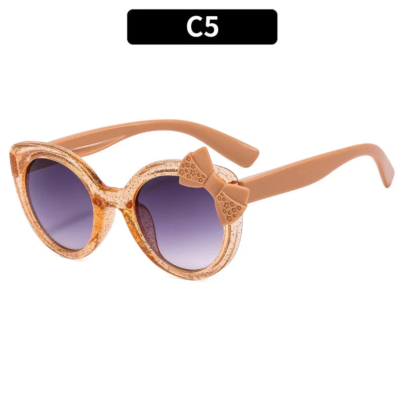 Kawaii Cat Eye Sunglasses for Kids 🐱✨ Cute Bowknot UV400 Eyewear for Girls & Boys 💖 Trendy Summer Shades!