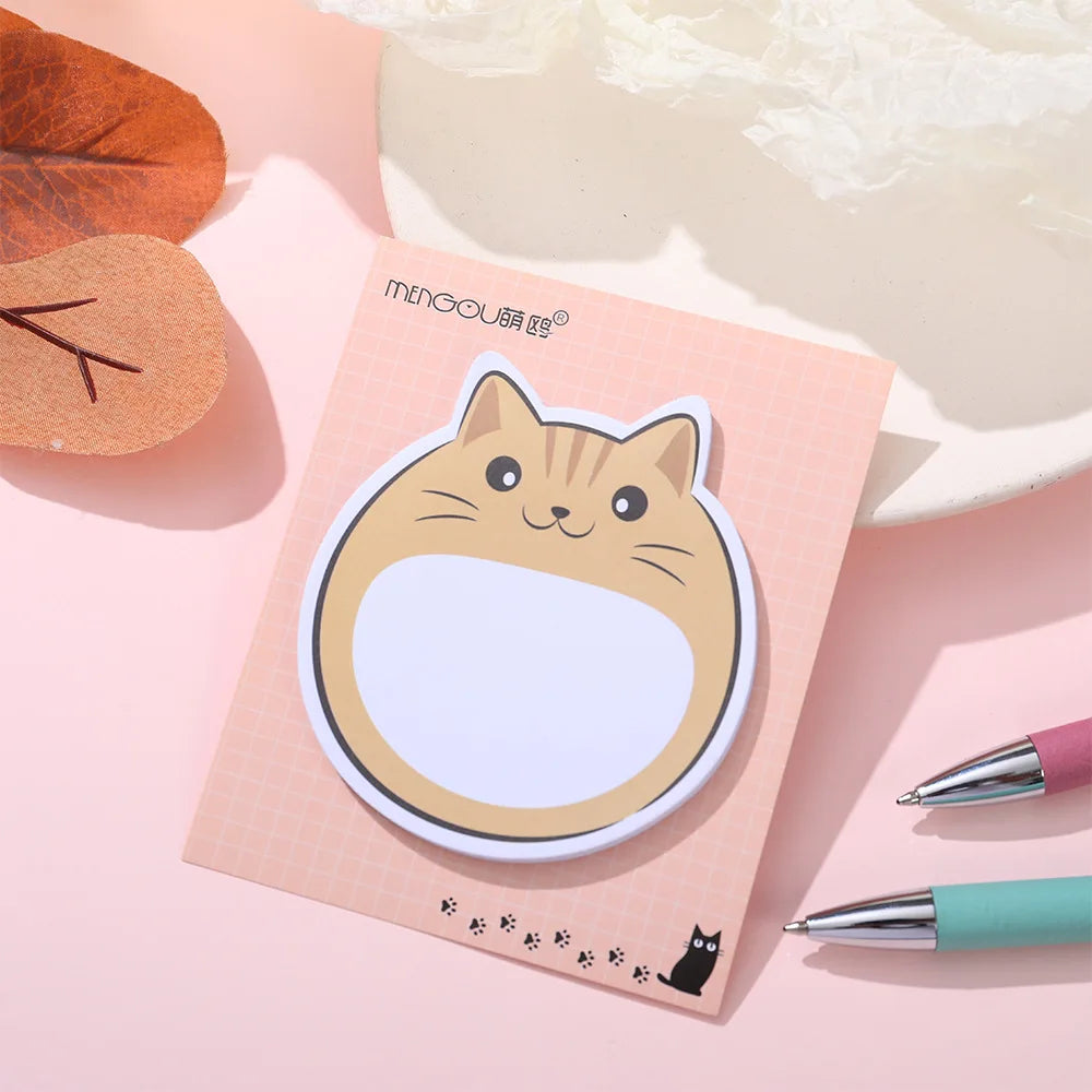 🐾 Adorable Chubby Cat Sticky Notes 🌟 30 Sheets of Purr-fect Memo Fun! 🐱✨