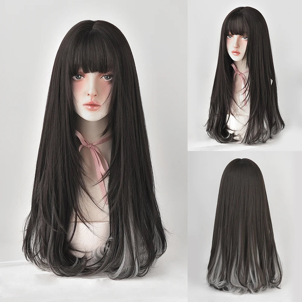 Kawaii Blonde Cosplay Wig 🎀✨ | Wavy Synthetic Hair with Bangs for Daily & Party Looks 💖