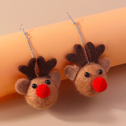 Whimsical Christmas Elk Earrings For Women And Girls Handmade Dangle Jewelry 🦌🎄