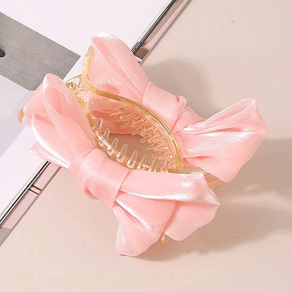 Kawaii Large Satin Bow Hair Claw 🎀✨ Adorable Hair Accessory for Trendy Girls - 12CM Fashion Statement!