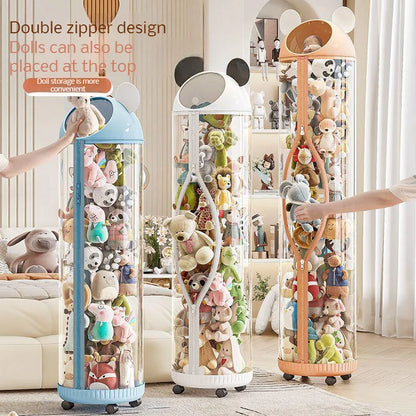 Kawaii Plush Toy Paradise: Transparent Storage Pail 🧸✨ - Large Capacity Cylinder for Adorable DIY Plushies! 🌈💖