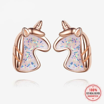 Kawaii Unicorn Stud Earrings 🌈✨ | 925 Sterling Silver Cuties for Girls & Women 🎁💖 | Adorable Birthday Gift!