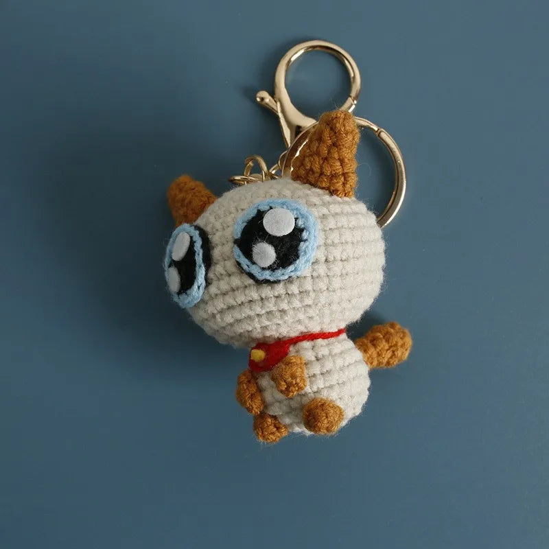 Handmade Kitten Crochet Keychain For Backpack Cute Cat Doll Pendant 🧶🐾