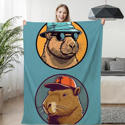 Kawaii Capibara Cuddle Blanket 🐾✨ | King Size Fluffy Fleece for Cozy Winters!