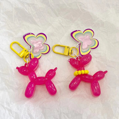 Kawaii Balloon Dog Keychain Models for Girls Sweet Ins Style Balloon Dog Phone Chain Key Buckle Accessories Bag Pendant Toys New
