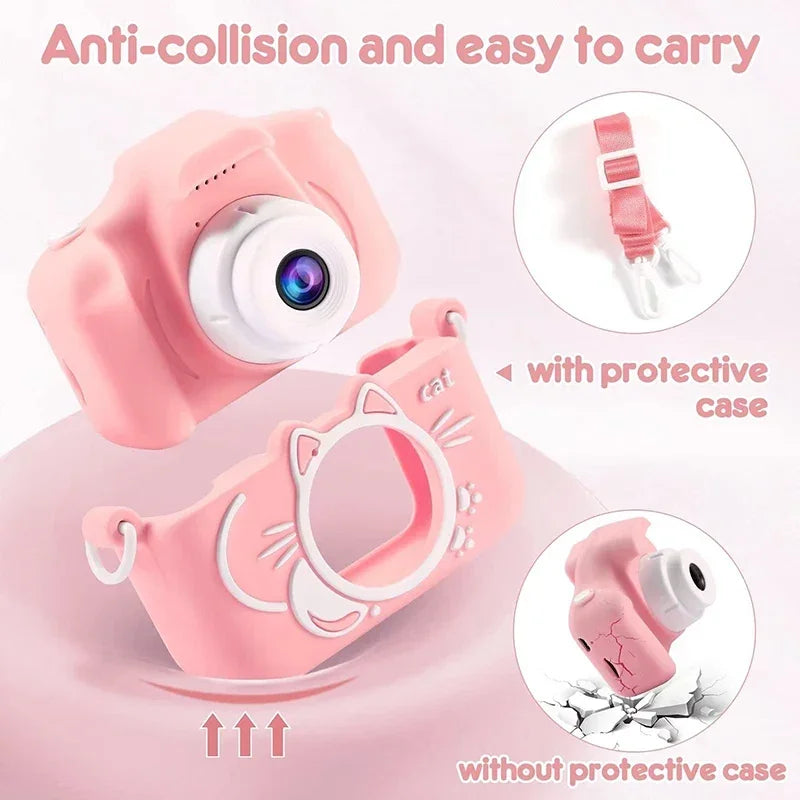 Kawaii Mini SLR Kids Camera 📸✨ - 2" HD Screen, Cute Digital Toy for Creative Adventures! 🌈🎉 Perfect Birthday & Christmas Gift! 🎁