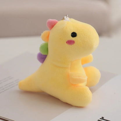 Pastel 12cm Dino Plush Keychain Pendant 🦕 Cute Portable Stuffed Doll Backpack 🎒