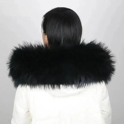 Lux Raccoon Fur Collar Scarf For Women 🧣 Warm Winter Essential