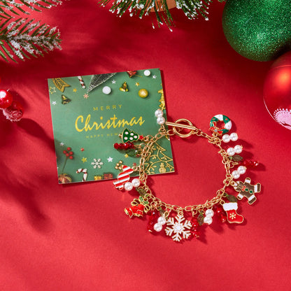 Whimsical Christmas Charm Bracelet For Women Santa Snowman Bell Chain 🎄⛄🎁