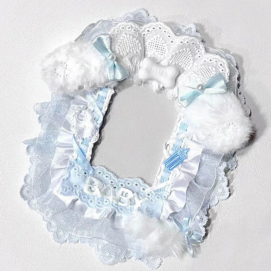 Blue Bowknot Lace Photocard Holder Display Cute ID Card Sleeve 💙🎀