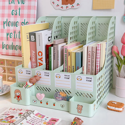 Kawaii Detachable File Storage Box 🌸✨ - Adorable Large Capacity Organizer for Students & Office! 📚💕