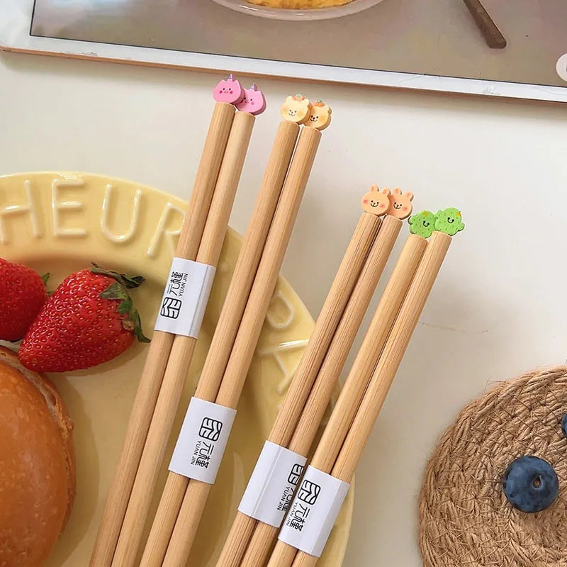 Bear-y Cute Bamboo Chopsticks 🐻🍣 - Delightful Dining Fun for All Ages! 🥢✨ - Pixie Quill