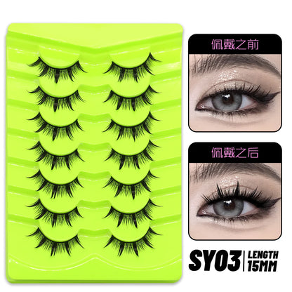 Manga Lashes 3D Natural Fluffy Cross Wispy Eyelashes 😺✨