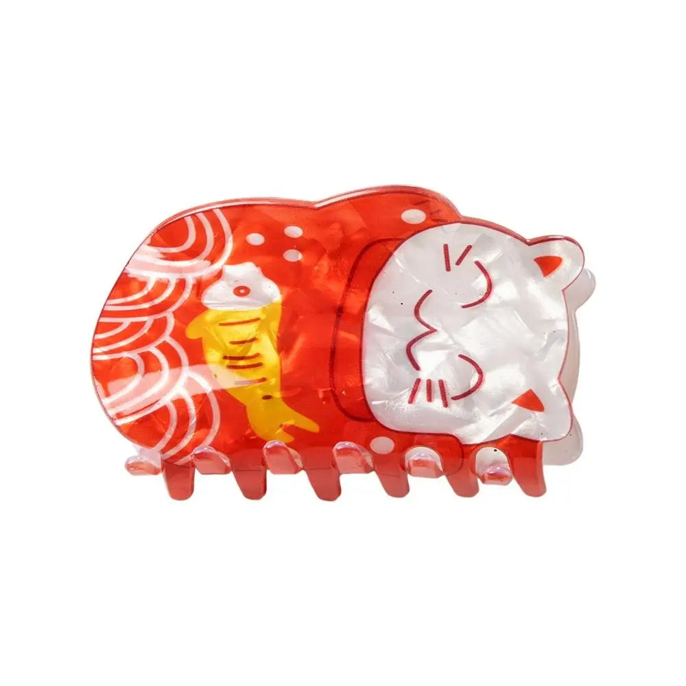 Kawaii Cat Magic ✨ Large Acetate Hair Claw Clip 🐱🎀 Lucky Shark Clip for Stylish Ponytails!