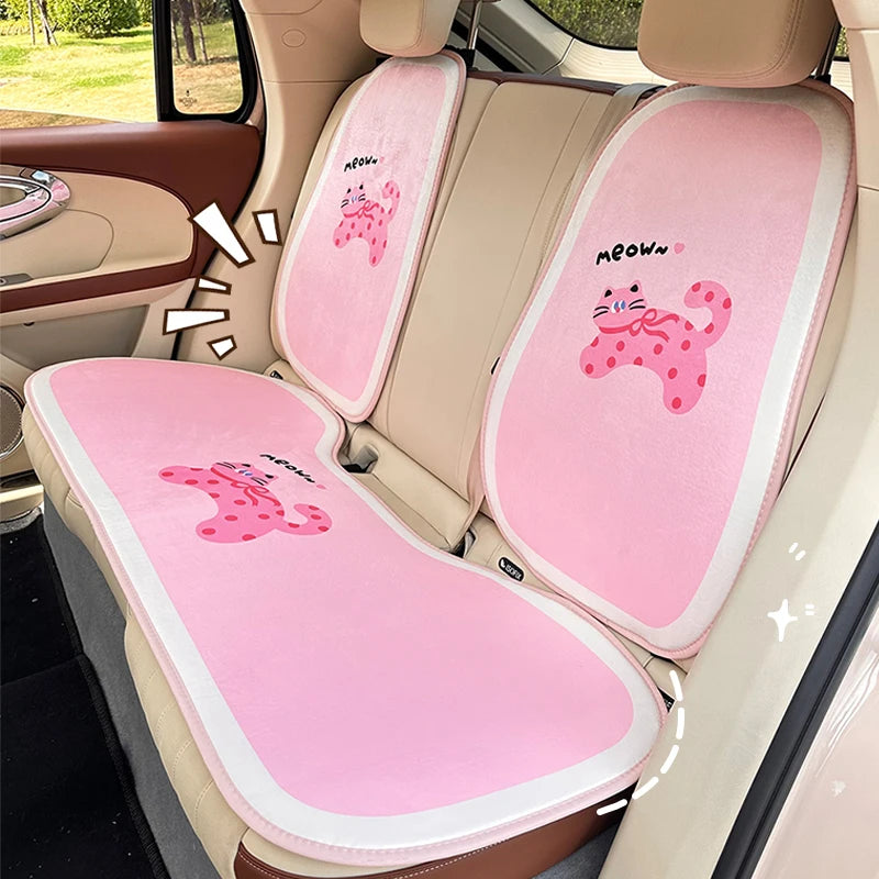 Cute Pink Heart-Shaped Plush Car Neck Pillow 💖✨ | Kawaii Headrest Cushion for Girly Car Decor 🚗💕