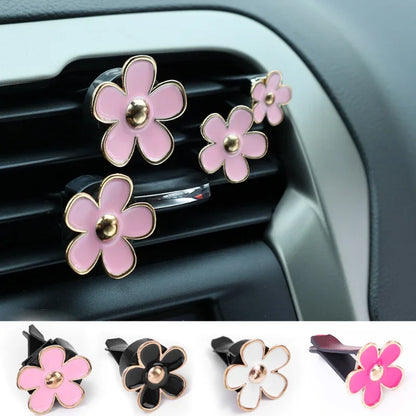 Kawaii Daisy Air Freshener 🌸✨ Cute Mini Flower Clip for Car Aromatherapy & Decoration 🚗💖