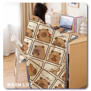 YanYangTian 2024 New Thin blanket sofa cover bedding Cute puppy print Autumn Winter warm comforter Home and decoration - Pixie Quill