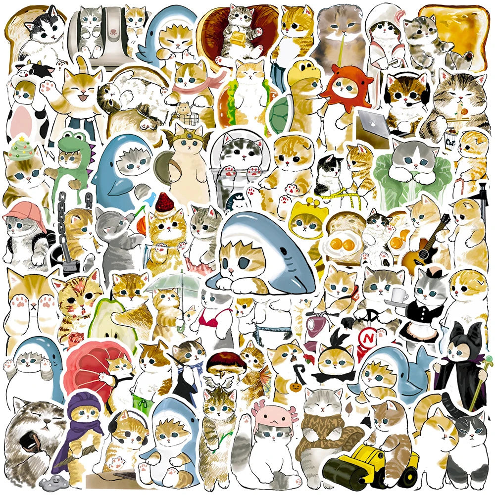 Adorable Kawaii Cat Stickers - Whimsical Graffiti Decals for Creative Fun! 🐱✨