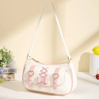 Kawaii Chic Bow PU Shoulder Bag 🎀✨ | Cute Crossbody for Trendy Women 🌸💕