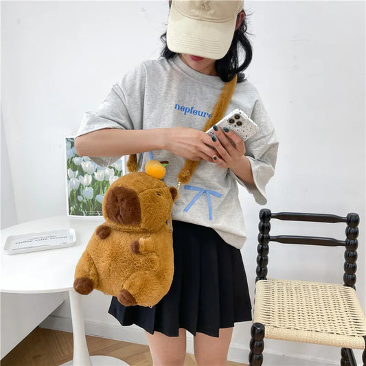 Kawaii Capybara Plushie Backpack 🐾✨ | Adorable Mini Knapsack for Kids & Gifts! 🎒💖