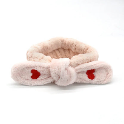Women Wash Face Makeup Soft Coral Fleece Elastic Headband Head Wrap Cute Rabbit Bow Animal Ears Hairband Girl Hair Accessories
