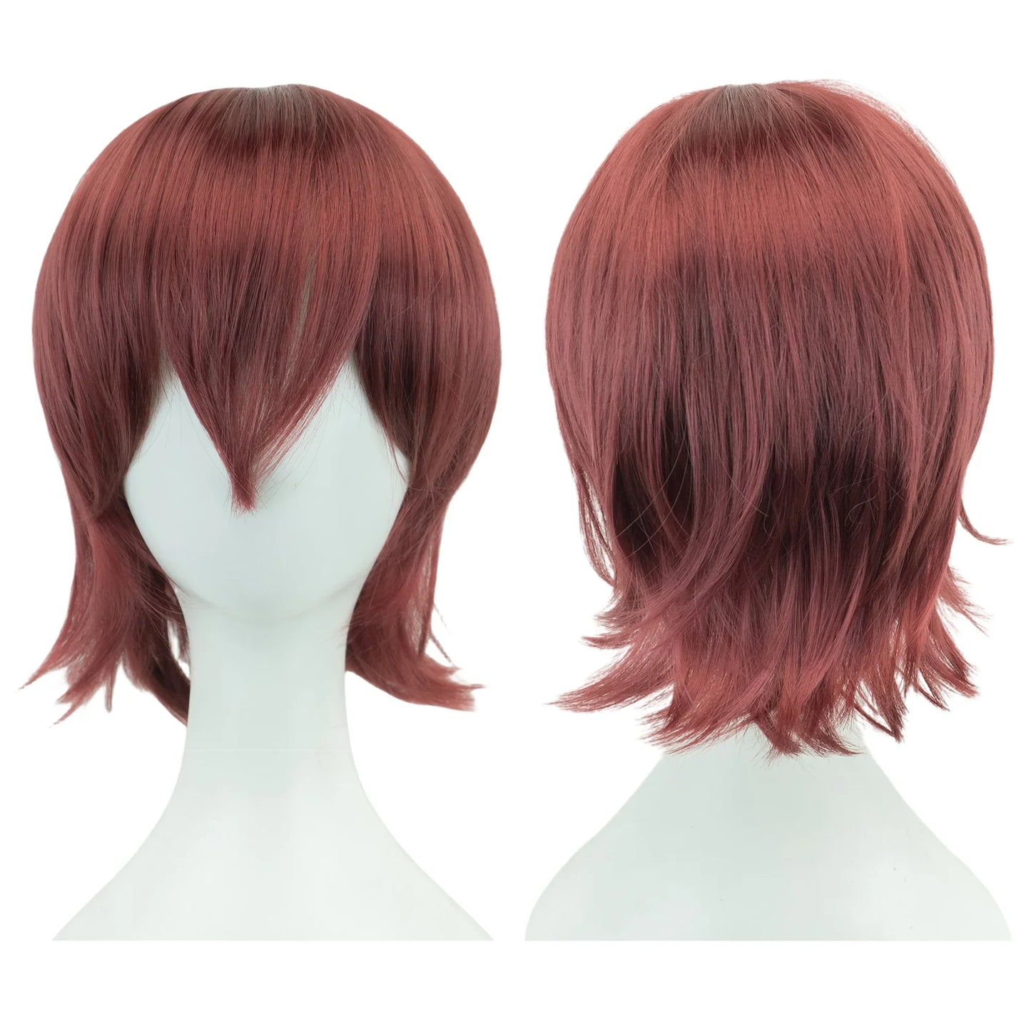 Synthetic Unisex 12 Inches Short Cosplay Bob Wig With Bangs Pink Blonde Orange Halloween Lolita Look 🎀✨