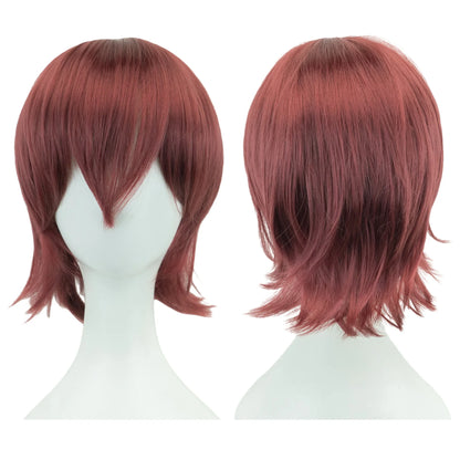 Synthetic Unisex 12 Inches Short Cosplay Bob Wig With Bangs Pink Blonde Orange Halloween Lolita Look 🎀✨