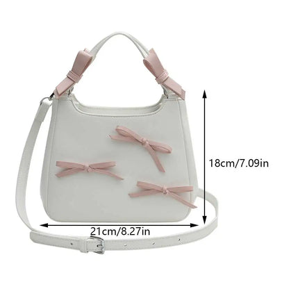 Kawaii Sweet Bow Mini Crossbody Bag 🎀✨ | Trendy PU Leather Tote for Girls | Aesthetic Clutch Handbag 💖