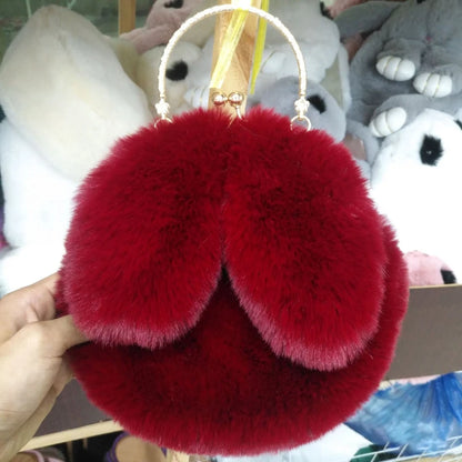 Adorable Kawaii Plush Rabbit Ear Crossbody Bag 🐰💕 - Perfect Cute Purse for Women & Girls! 👜✨