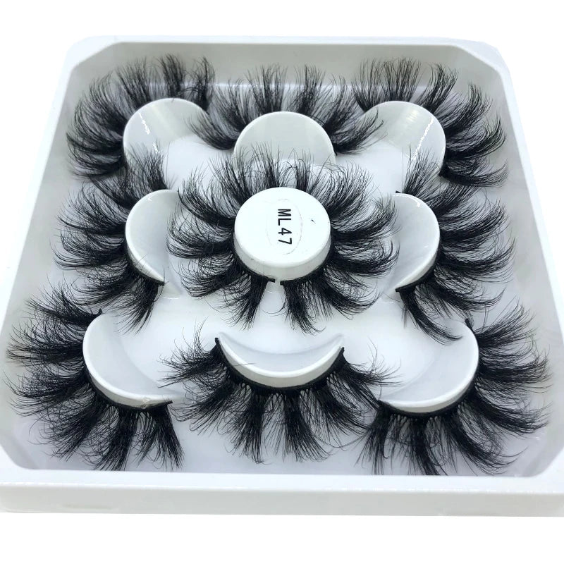 New 5 Pairs 8-25mm Natural 3D False Eyelashes Kit Mink Lashes Full Strip Look Whimsical Cute Glam 🌸✨