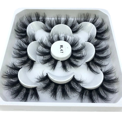 New 5 Pairs 8-25mm Natural 3D False Eyelashes Kit Mink Lashes Full Strip Look Whimsical Cute Glam 🌸✨
