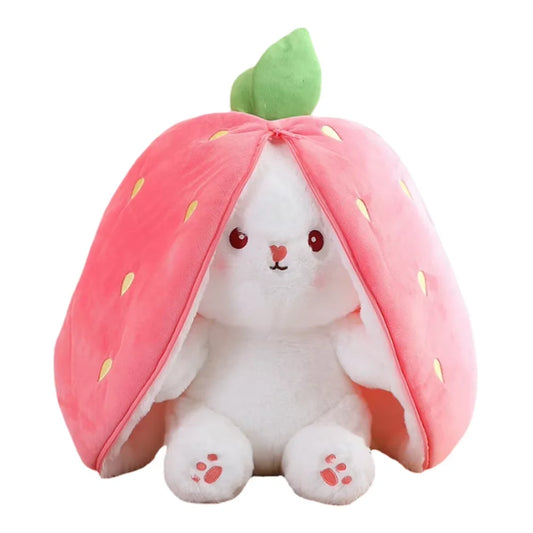 🍒🥕 Cuddly Strawberry Carrot Bunny Plush - Adorable Big Ears for Joyful Play! 🐇💕