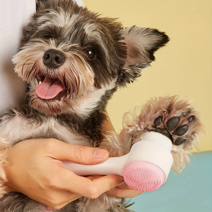Kawaii Silicone Pet Paw Spa 🐾✨ - Dual-Sided Dog Grooming Brush for Happy Coats & Claws 🐶💖
