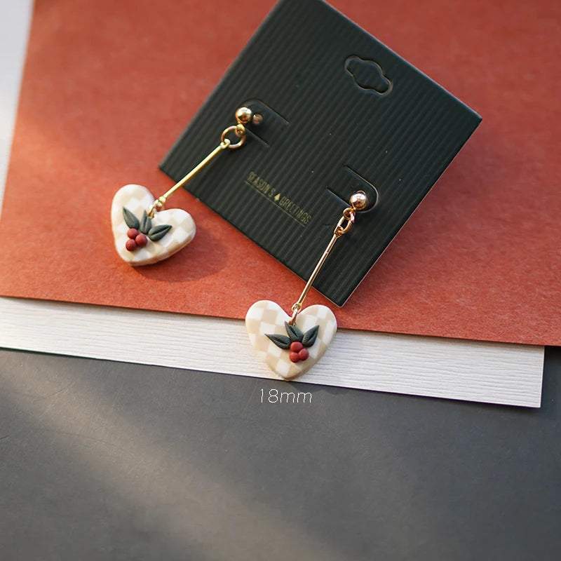 Whimsical Floral Christmas Earrings Set Handmade Polymer Clay Dangles Multicolor Palette For Women 🎄✨