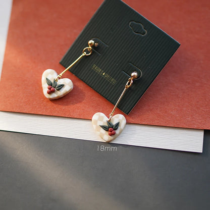 Whimsical Floral Christmas Earrings Set Handmade Polymer Clay Dangles Multicolor Palette For Women 🎄✨