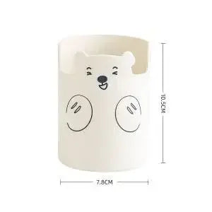 Kawaii Bear Multifunctional Pen Holder 🐻✨ - Adorable Makeup Brush & Phone Organizer for Students! 🖊️💖